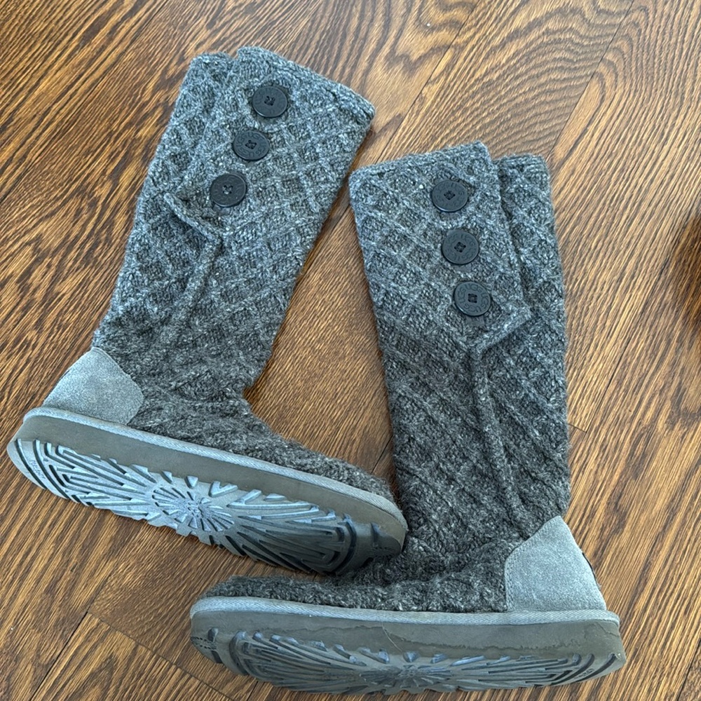 Ugg sweater cardy boots , WORN ONE TIME